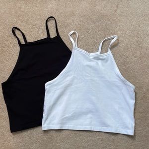 2 for 1!!! H&M Divided black and white tank top crop top / SMALL